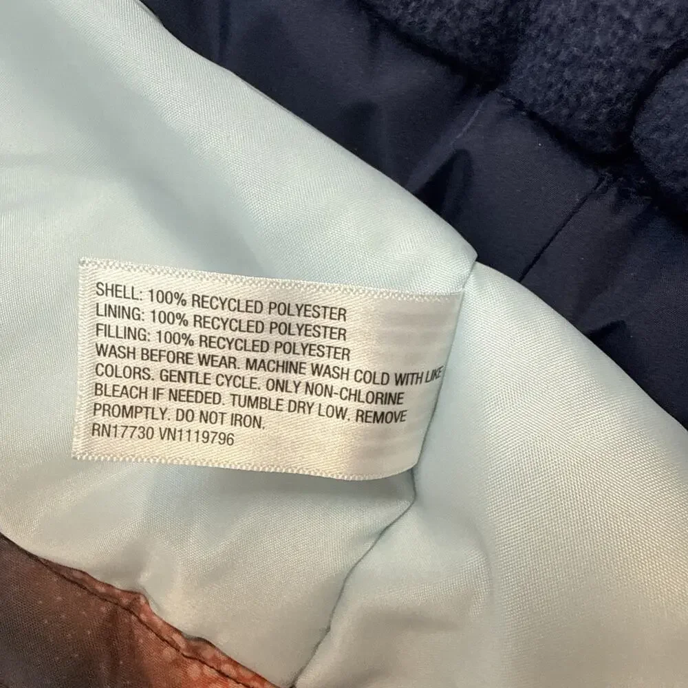 All In Motion Kids 3-in-1 Winter Jacket Orange Blue Clouds Liner Shell Size M